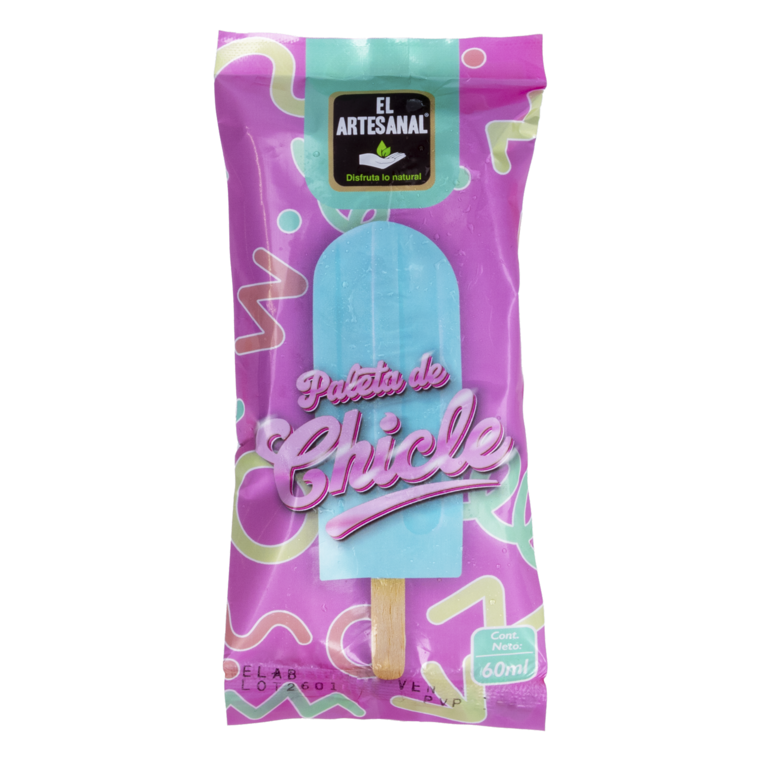 Helado Paleta Sabor A Chicle EL ARTESANAL 60 G