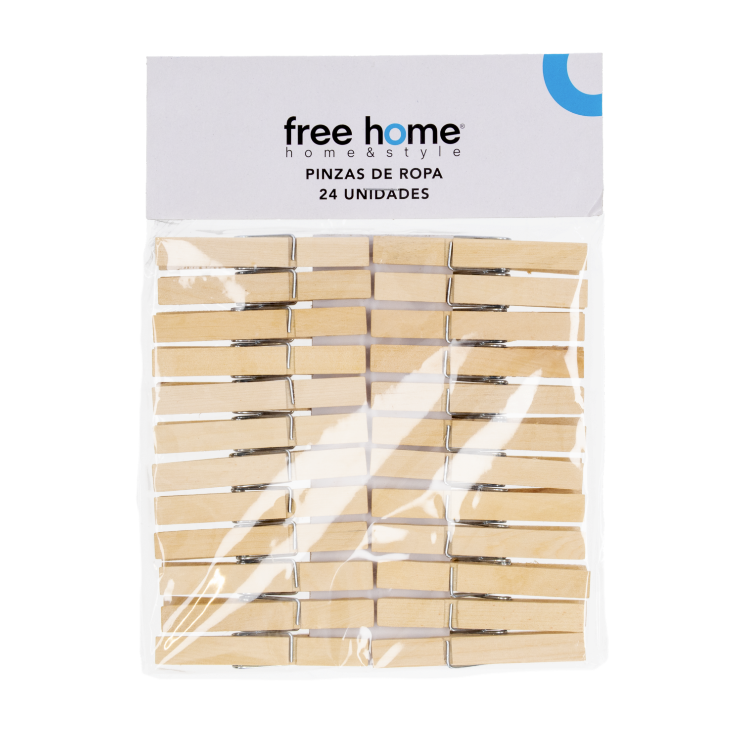 Pinza Para Ropa De Madera FREE HOME Pack X 24