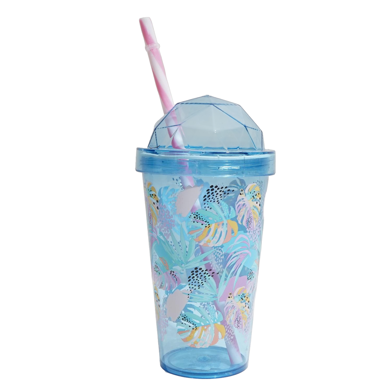 Vaso Domo Con Sorbete Hojas HEREVIN 660 Ml