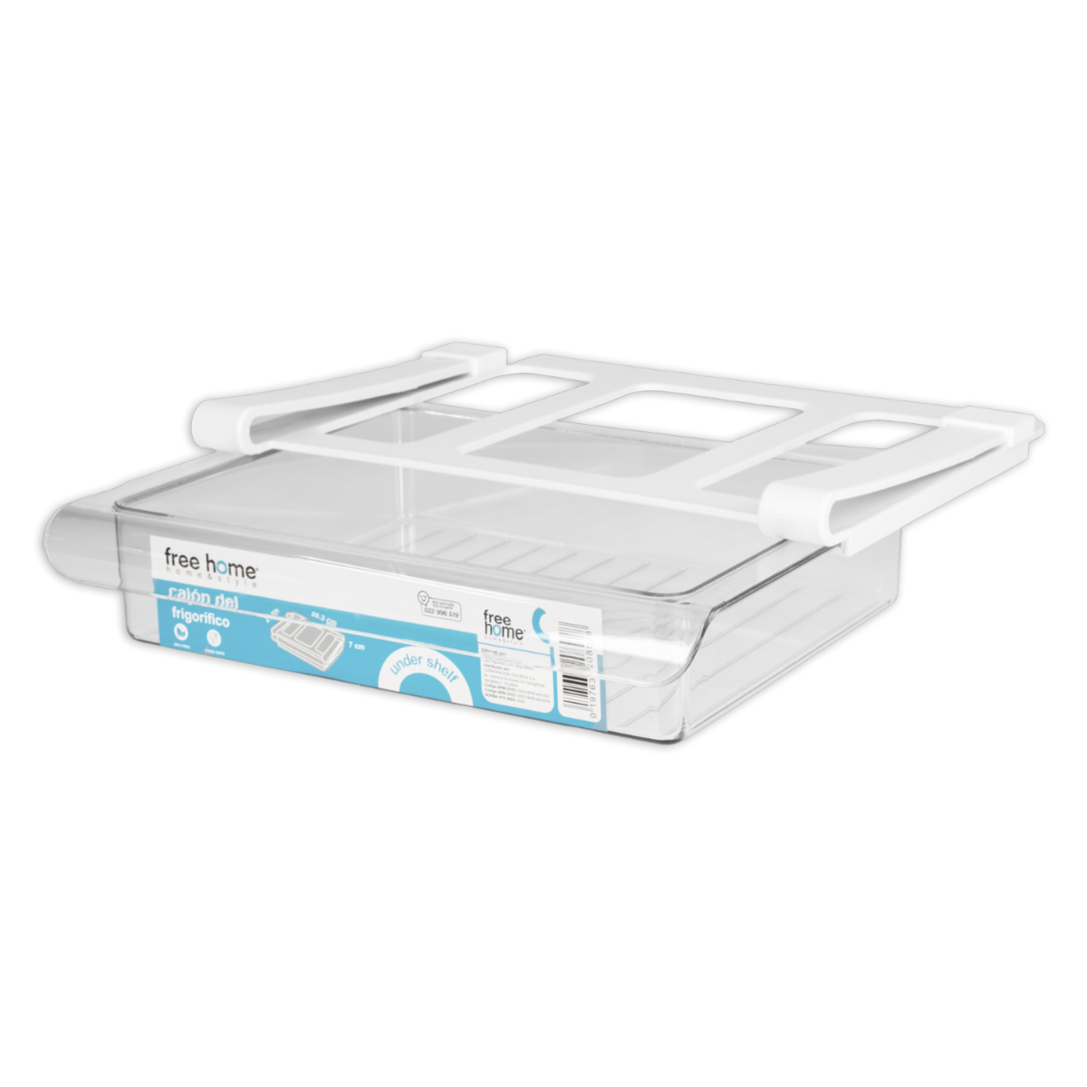 Organizador De Nevera Colgante Bajo Transparente Con Sujetador FREE HOME 26.3X21X7 Cm