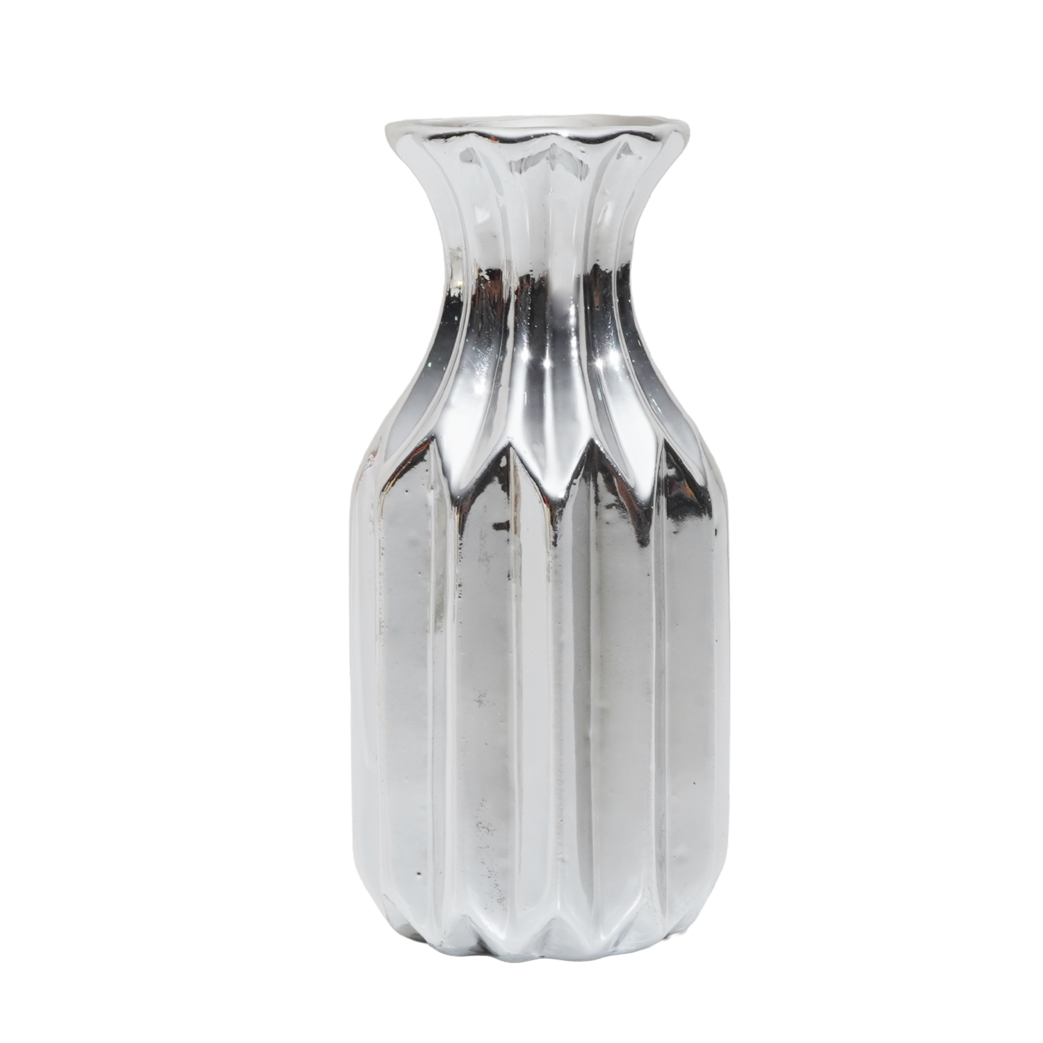 Adorno Decorativo Jarrón Con Filo Superior Plata KOOME