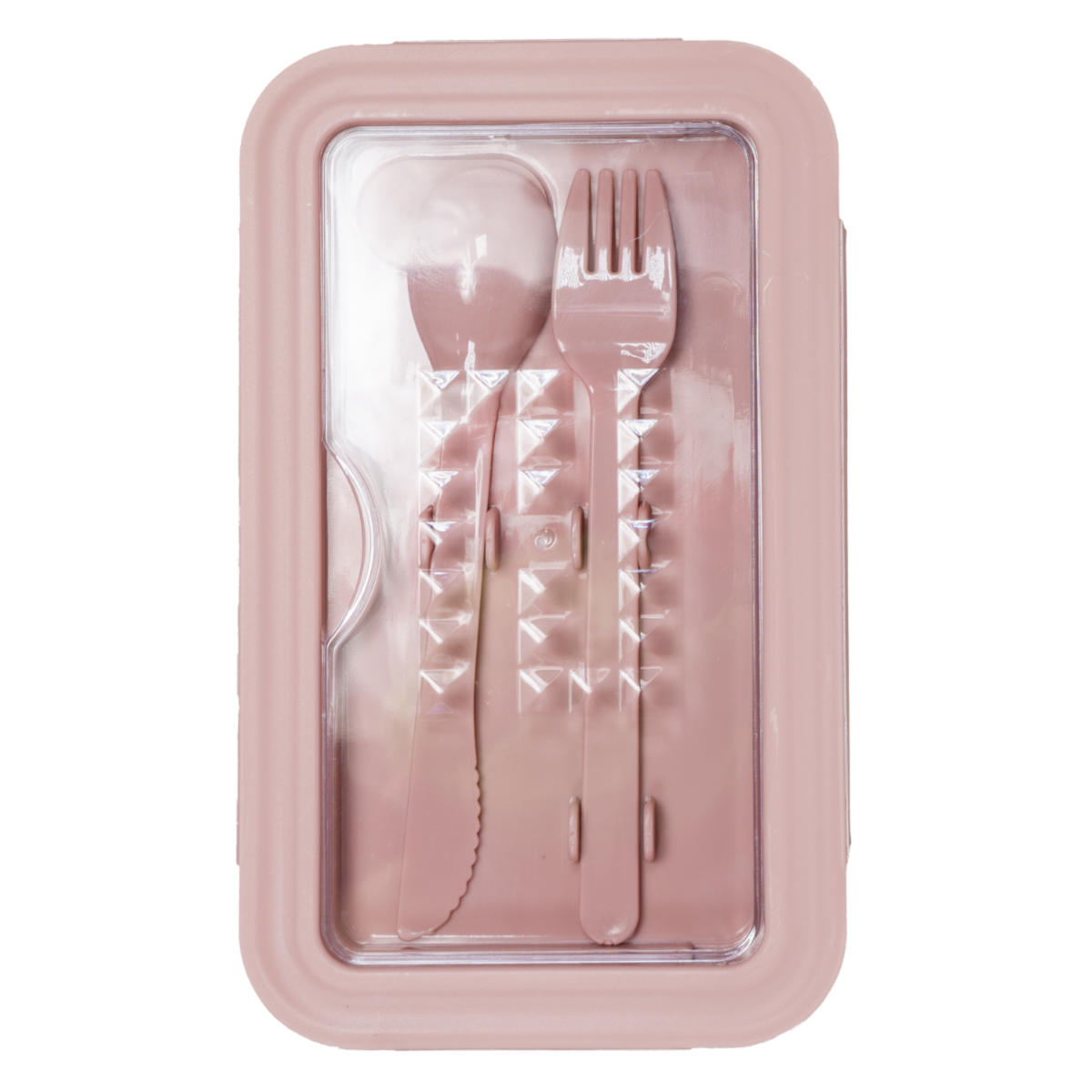 Porta Lunch Con Cubiertos Rosa FREE HOME 1 Pieza