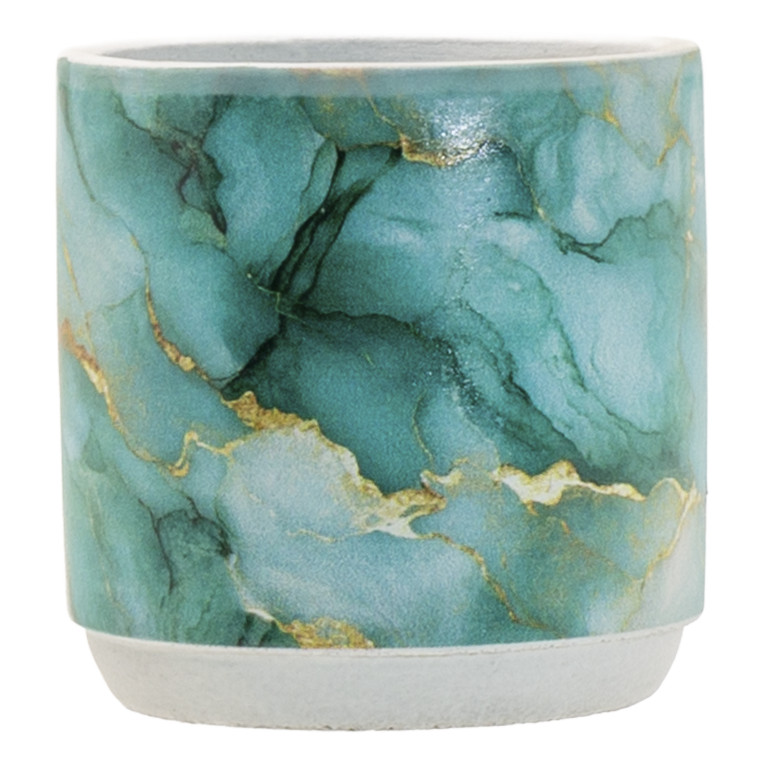 Maceta Diseño Marmol Verde Dorado RONGLIBAO HOMEWARE 9X9 Cm