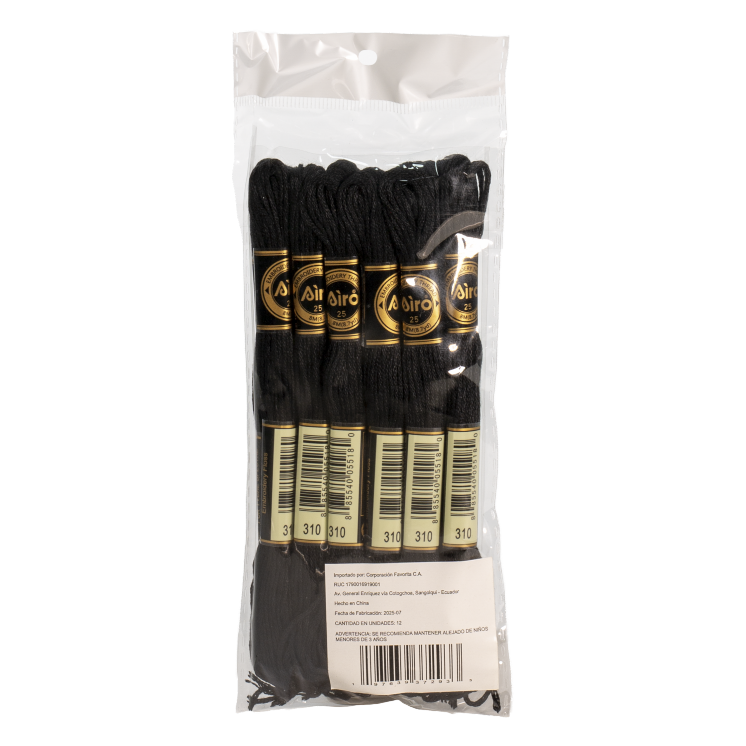 Hilo Color Negro SKYLARK 12 Piezas