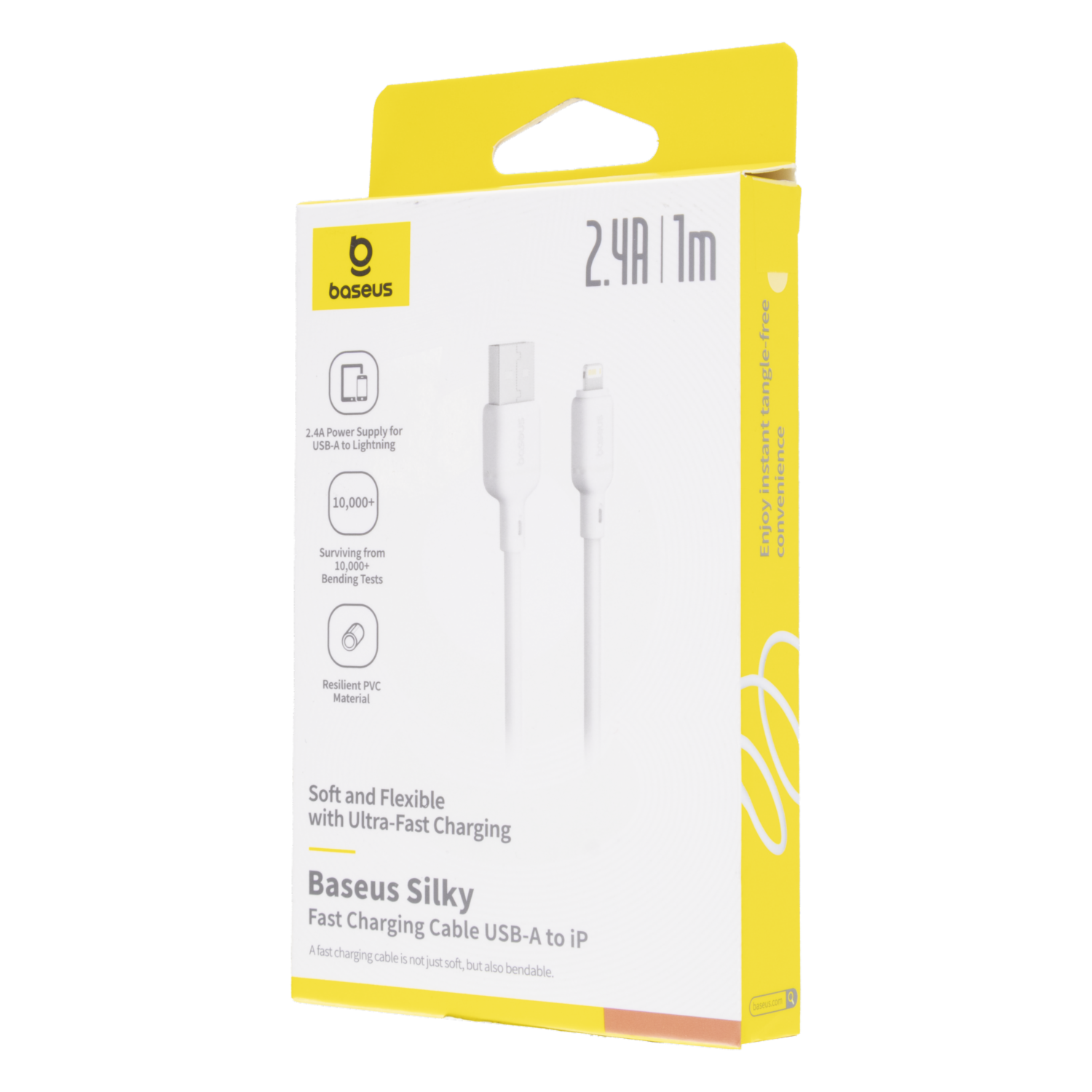Cable De Carga Usb A Lightning Silky 2.4A Blanco BASEUS 1 M