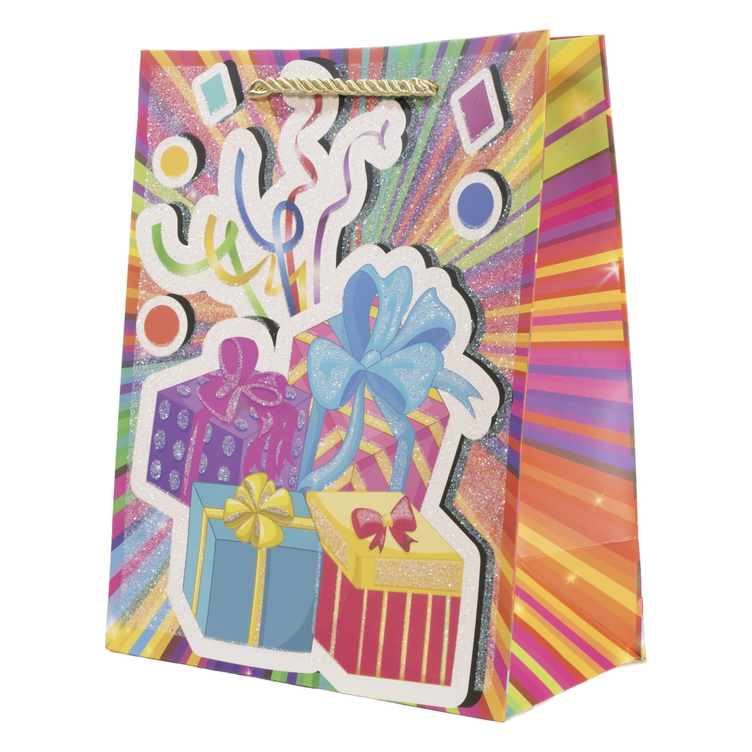 Bolsa De Regalo Diseño Feliz Cumpleaños Con Cordón IMPORTADORA CUMPLEAÑOS 23X18X10 Cm