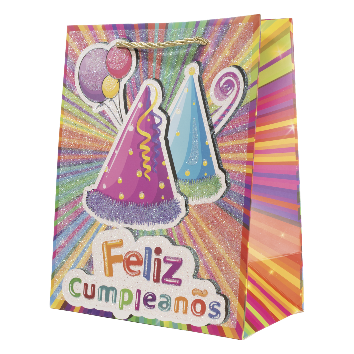Bolsa De Regalo Diseño Feliz Cumpleaños Con Cordón IMPORTADORA CUMPLEAÑOS 23X18X10 Cm
