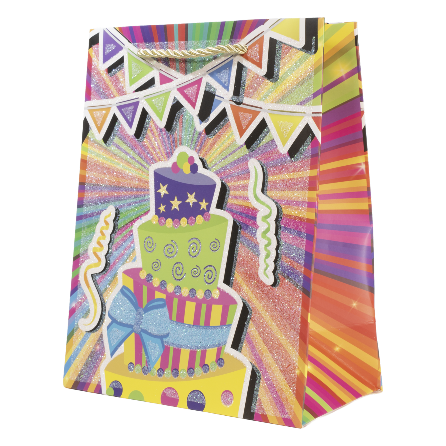 Bolsa De Regalo Diseño Feliz Cumpleaños Con Cordón IMPORTADORA CUMPLEAÑOS 23X18X10 Cm