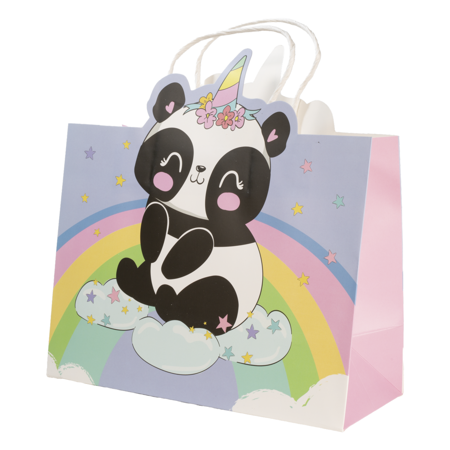 Bolsa De Regalo Diseño Arcoíris IMPORTADORA CUMPLEAÑOS 23X18X10 Cm