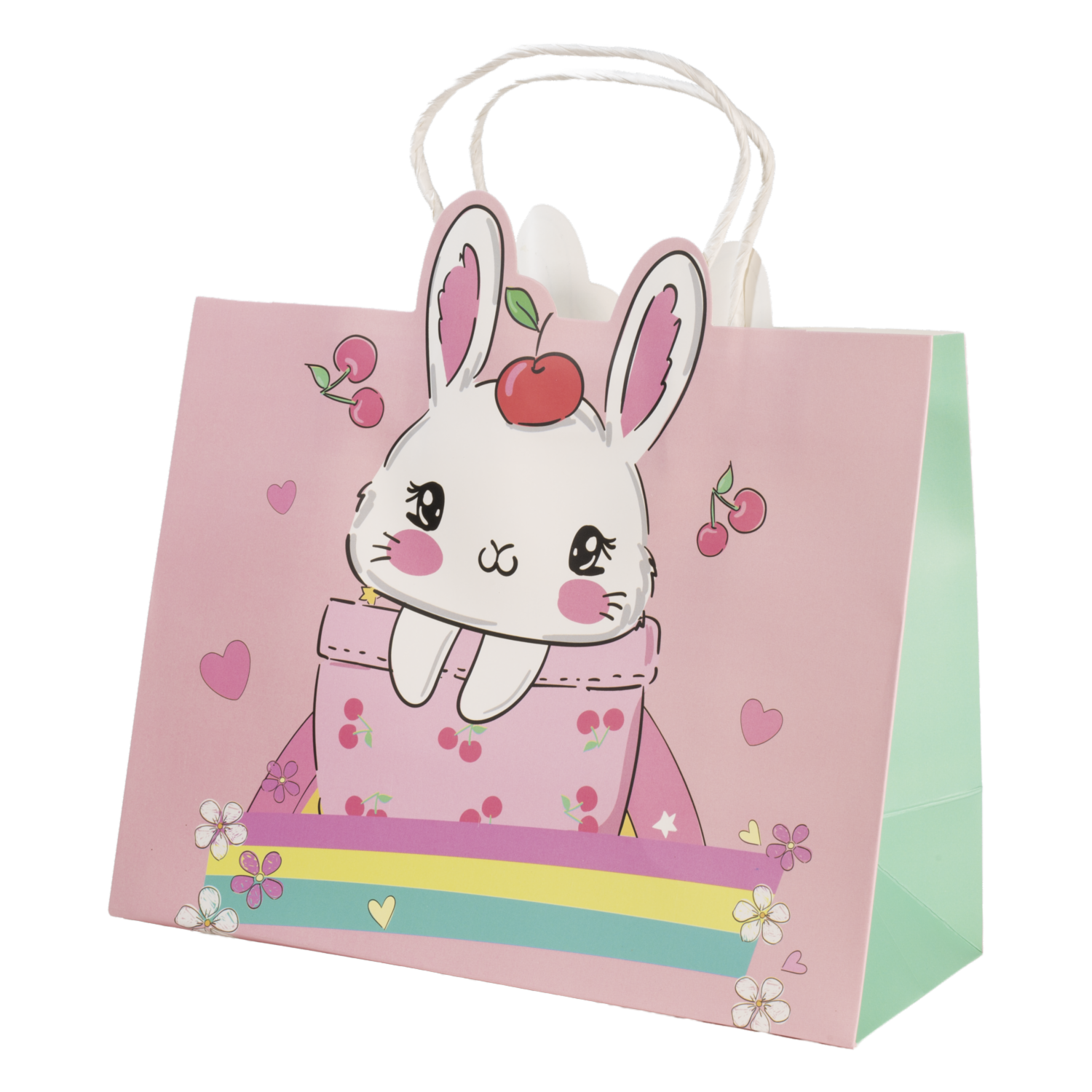 Bolsa De Regalo Diseño Arcoíris IMPORTADORA CUMPLEAÑOS 23X18X10 Cm