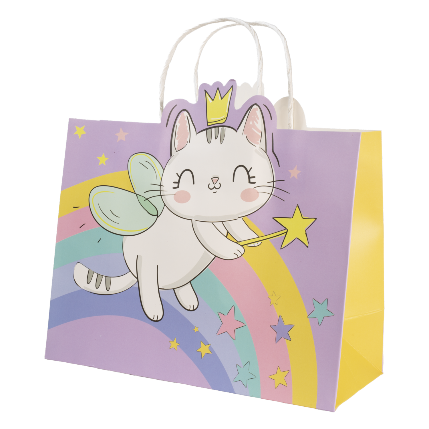 Bolsa De Regalo Diseño Arcoíris IMPORTADORA CUMPLEAÑOS 23X18X10 Cm