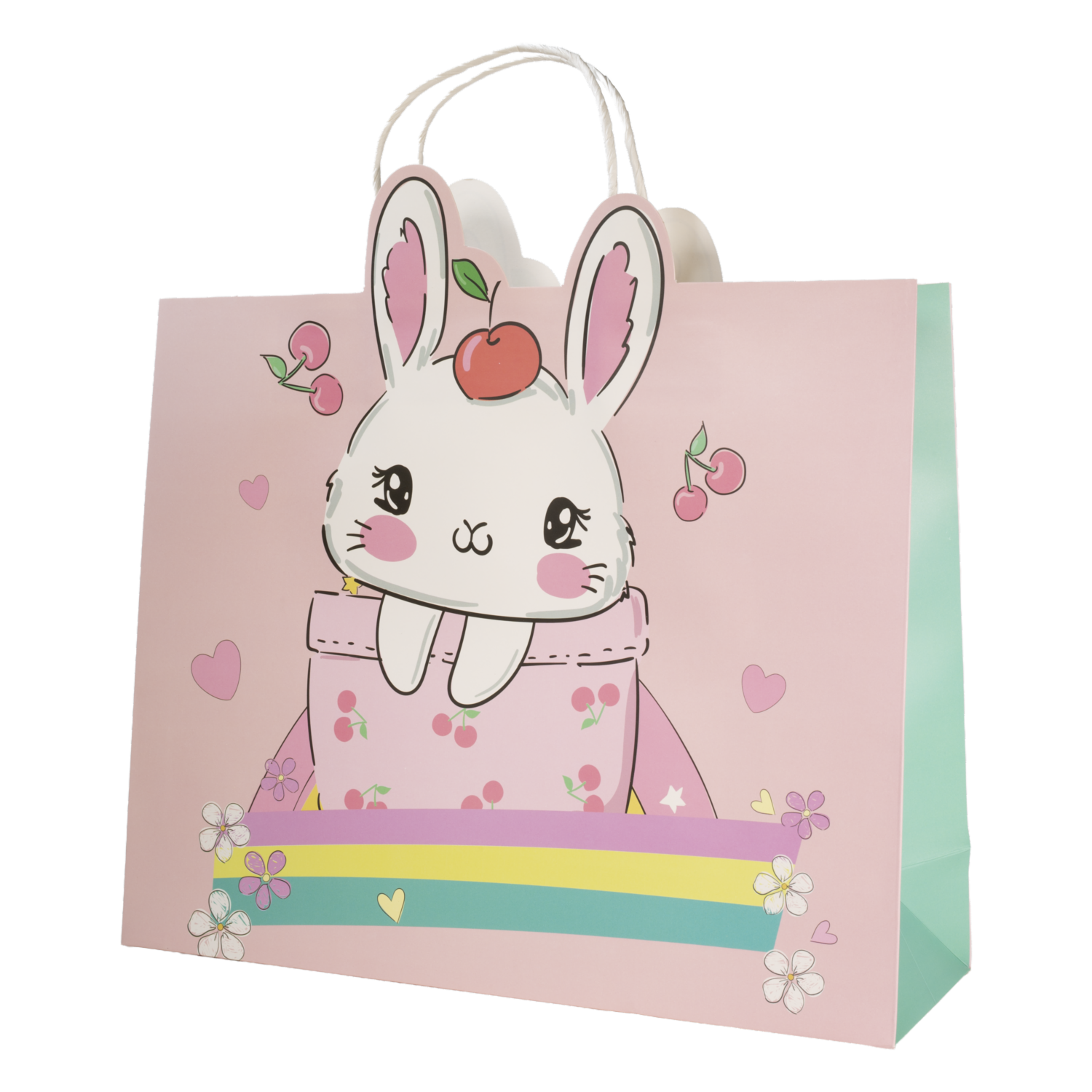 Bolsa De Regalo Diseño Arcoíris IMPORTADORA CUMPLEAÑOS 32X26X12 Cm