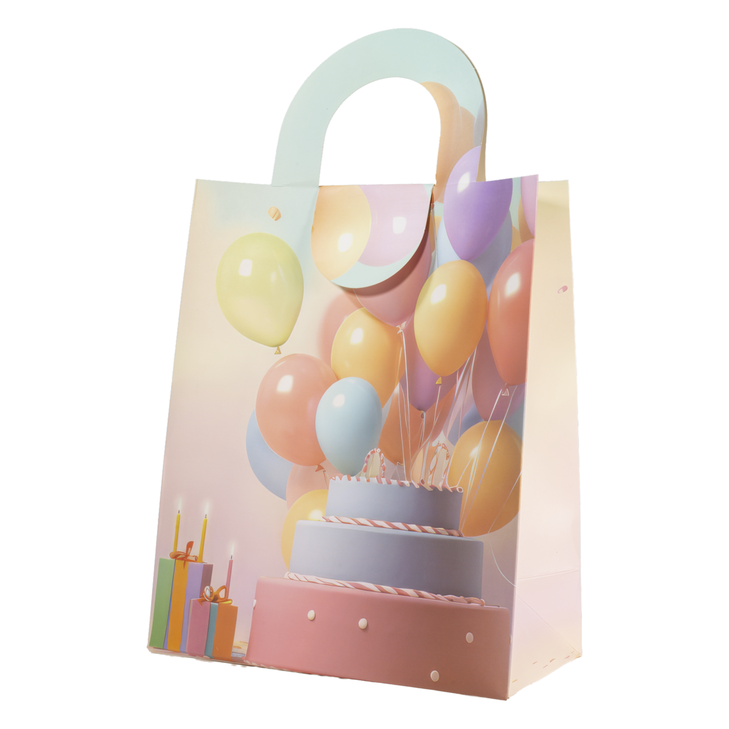 Bolsa De Regalo Diseño Pastel IMPORTADORA CUMPLEAÑOS 34X21X10 Cm