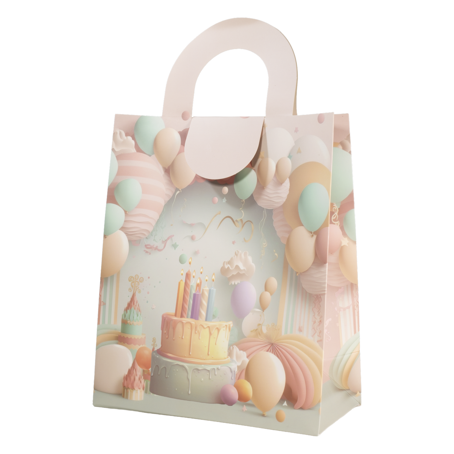 Bolsa De Regalo Diseño Pastel IMPORTADORA CUMPLEAÑOS 34X21X10 Cm