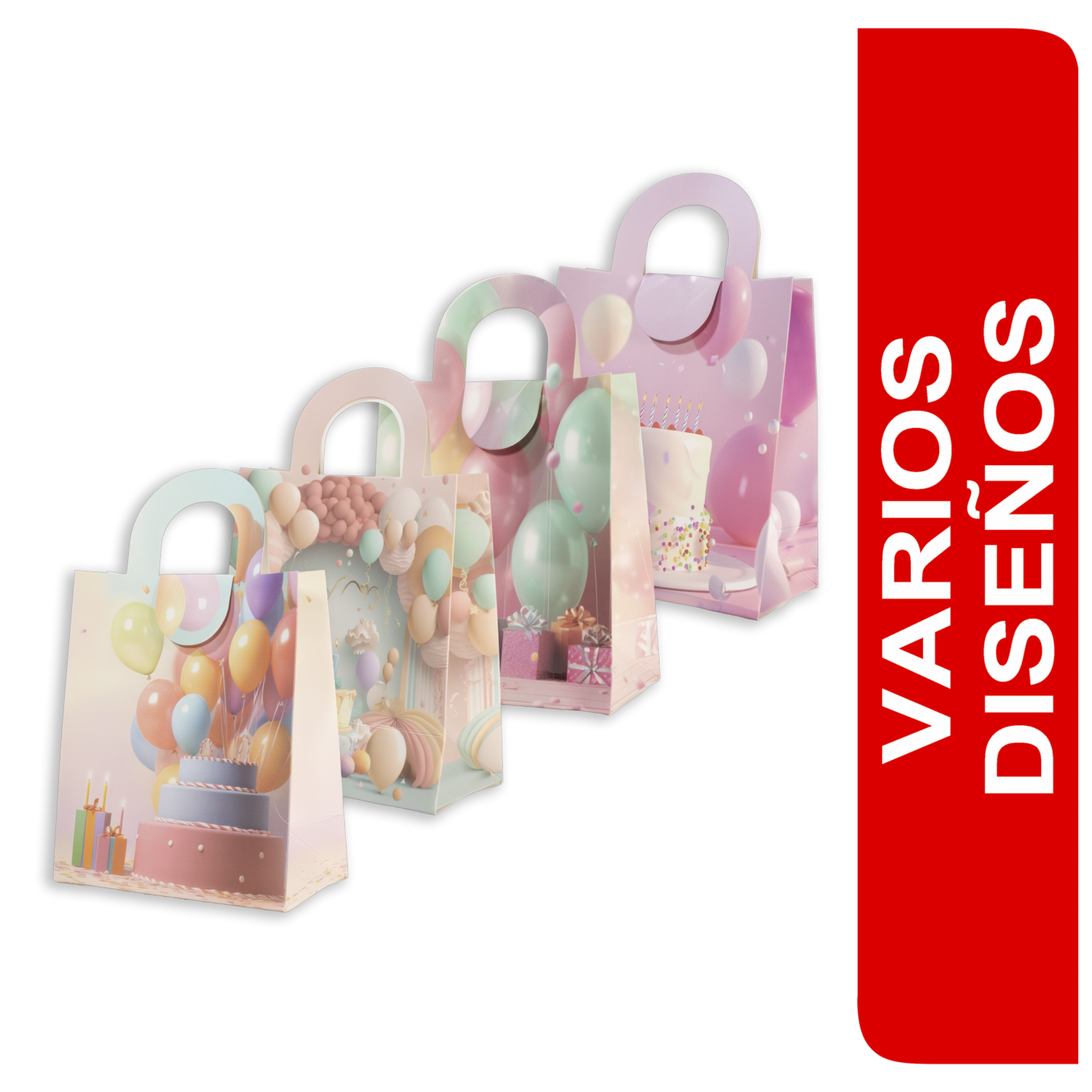 Bolsa De Regalo Diseño Pastel IMPORTADORA CUMPLEAÑOS 24X15X8 Cm
