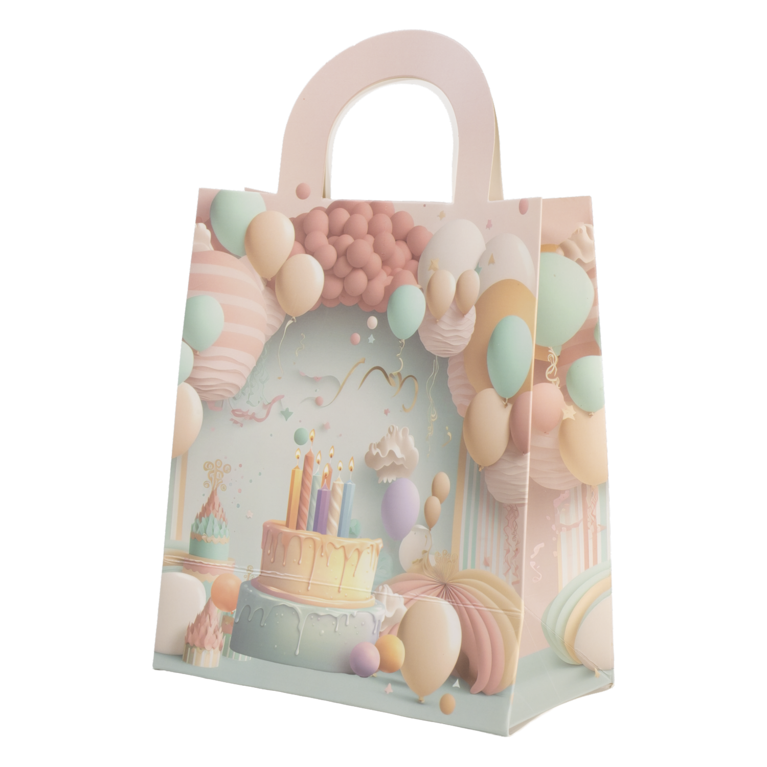 Bolsa De Regalo Diseño Pastel IMPORTADORA CUMPLEAÑOS 24X15X8 Cm
