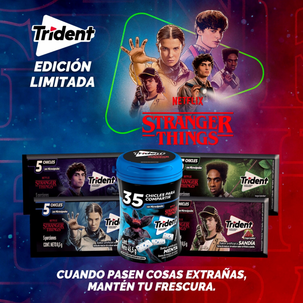 Chicles Sabor A Menta Sin Azúcar TRIDENT 45.50 G
