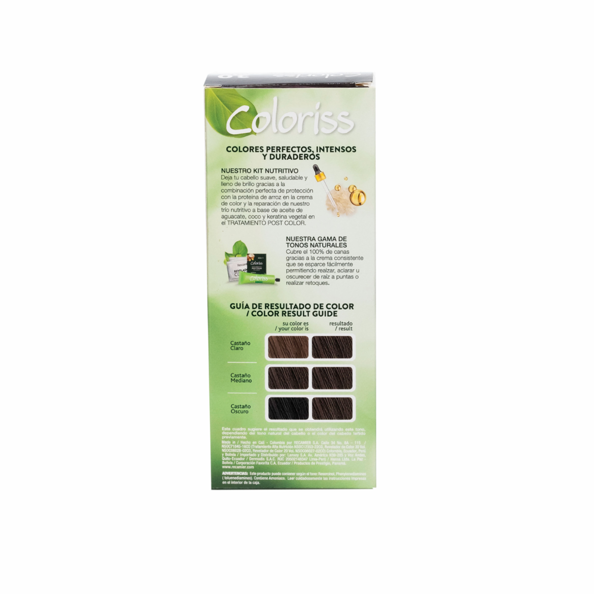 Tinte De Cabello Negro Natural 1.0 Con Tratamiento Post Color COLORISS Kit 50 G