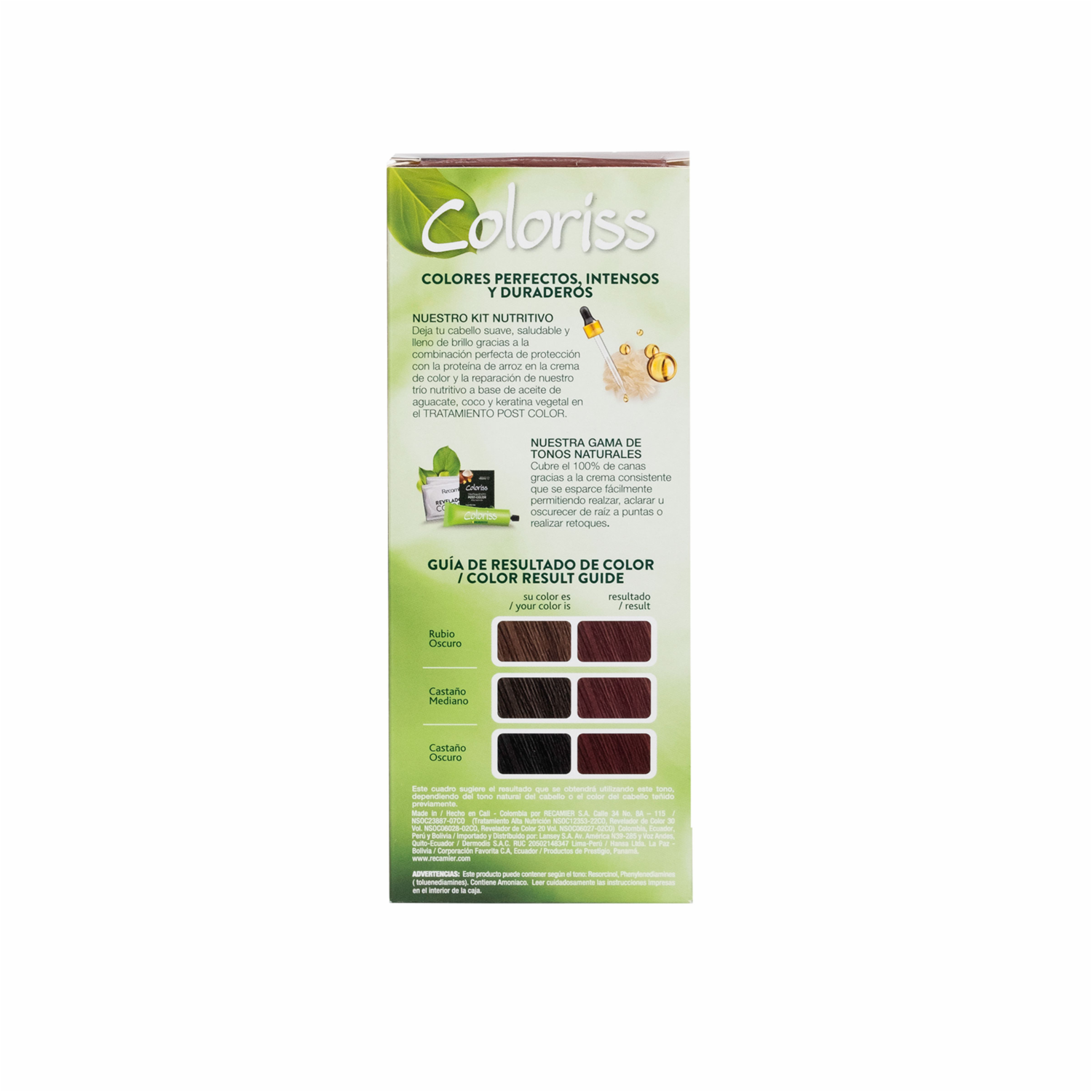 Tinte De Cabello Castaño Claro 5.0 Con Tratamiento Post Color COLORISS Kit 50 G