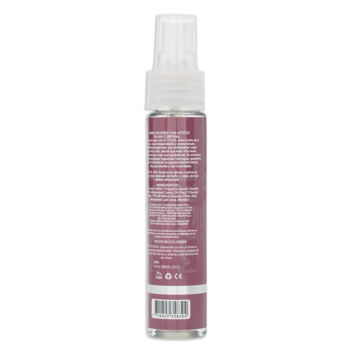 Body Splash Para Mujer Fragancia Villana MYSELF 60 Ml