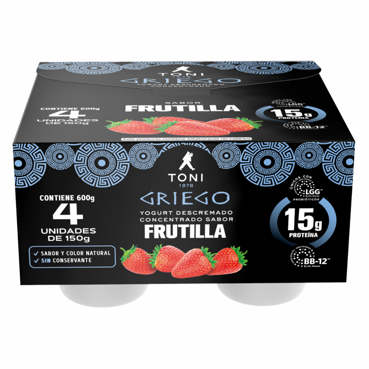 Yogurt Griego Griego Frutilla Pack TONI 4 X 150 G