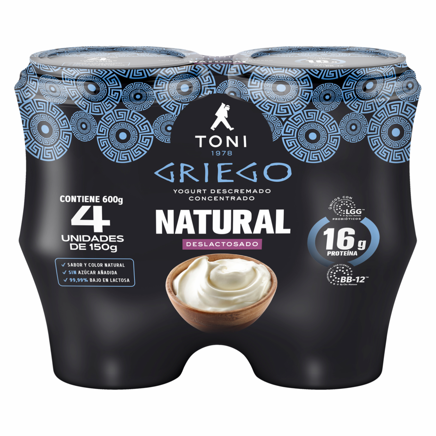 Yogurt Griego Natural Pack TONI 4 X 150G