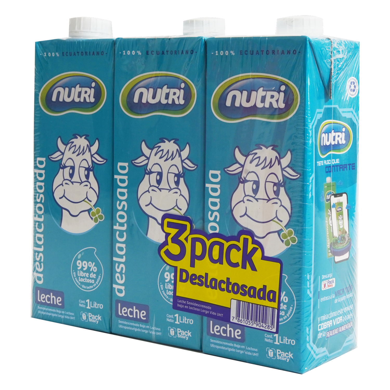 Leche Deslactosada 3 Pack NUTRI 3 X 1000 ml