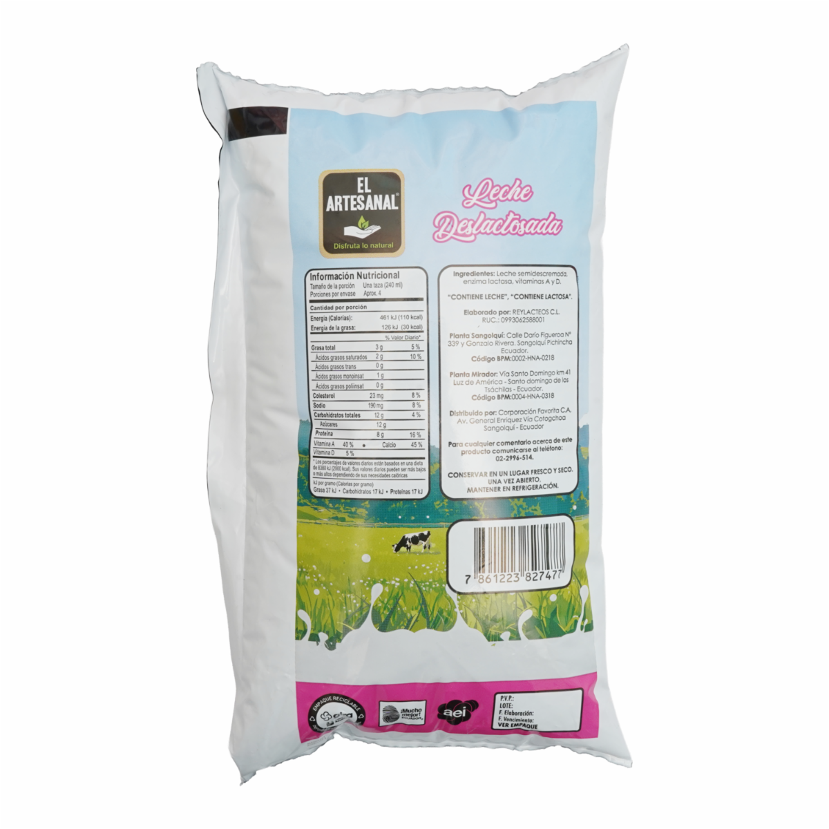 Leche Deslactosada En Funda EL ARTESANAL 1000 Ml