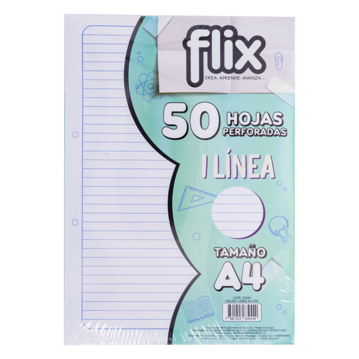 Hojas 1 Línea A4 FLIX 50 Uds
