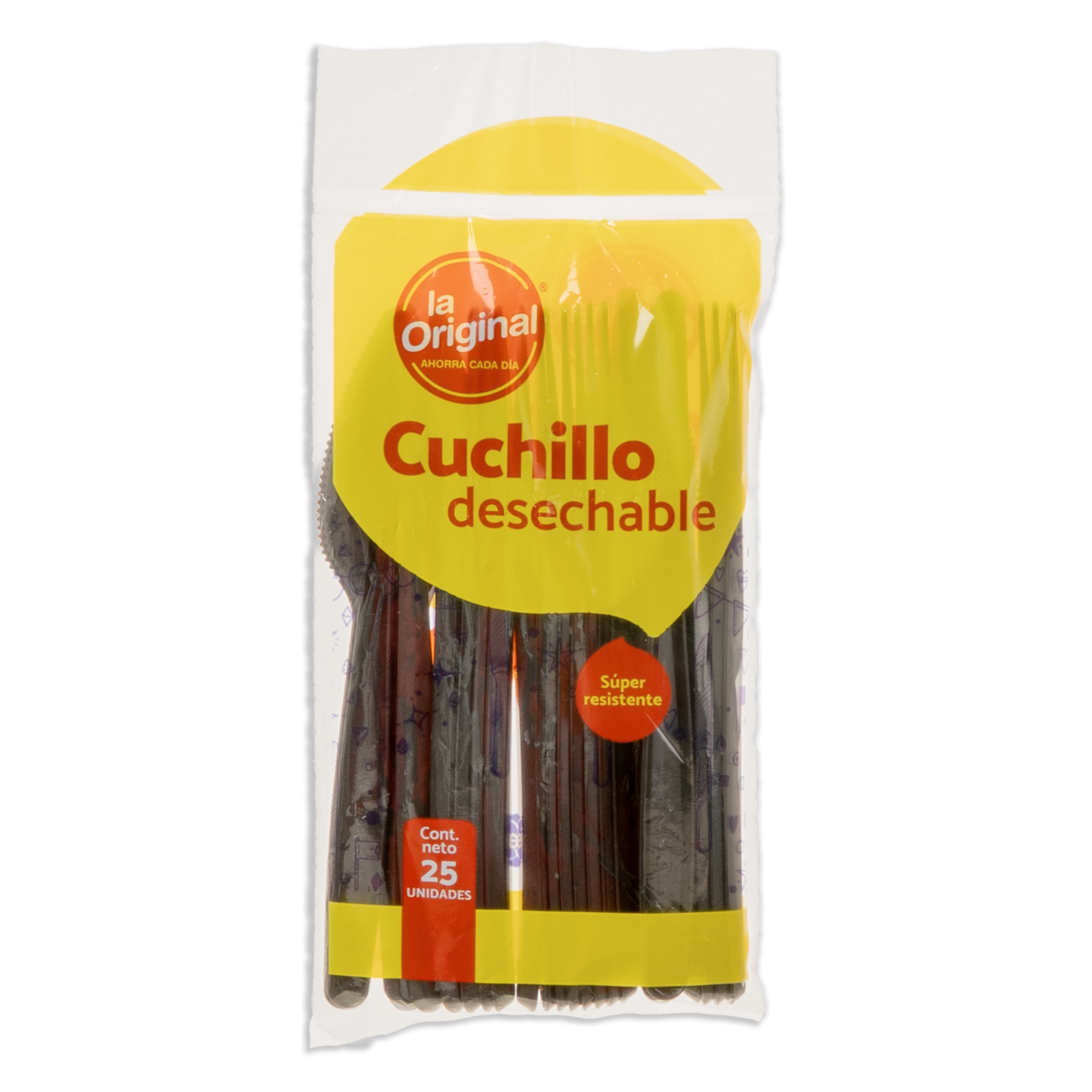 Cuchillo Desechable Negro LA ORIGINAL X 25 Uds