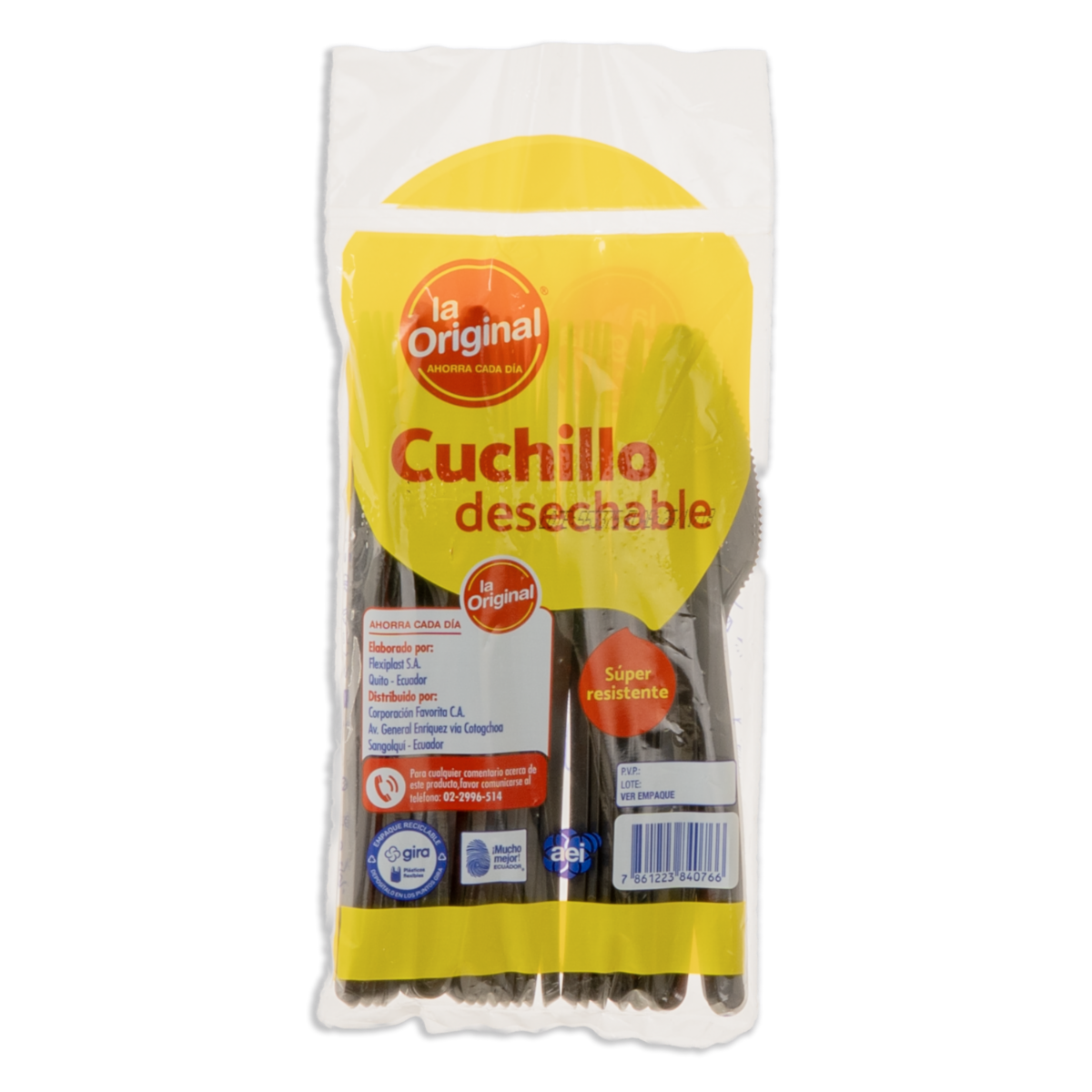 Cuchillo Desechable Negro LA ORIGINAL X 25 Uds