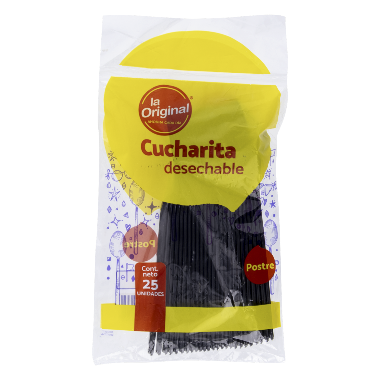 Cucharita Desechable De Postre LA ORIGINAL X25 Uds