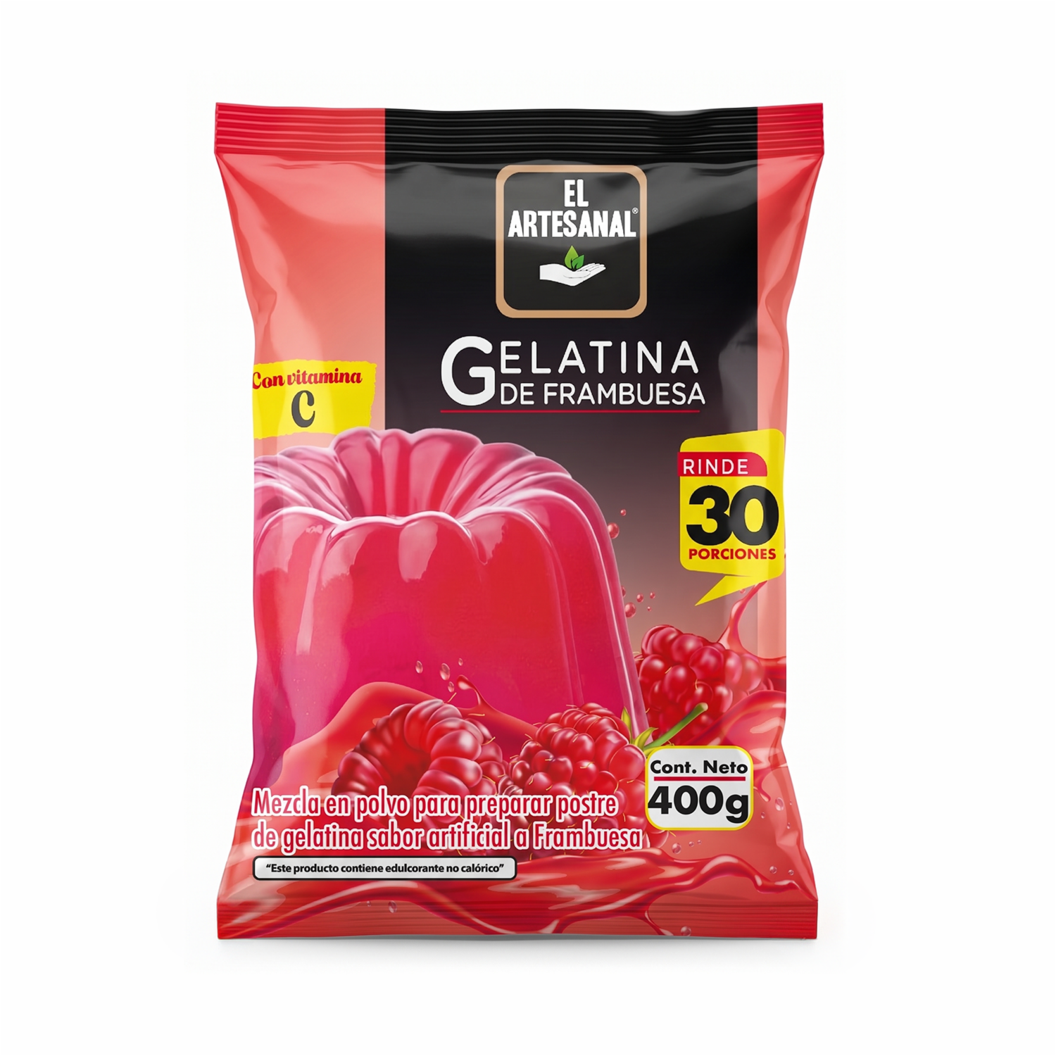 Gelatina En Polvo Sabor Frambuesa EL ARTESANAL 400 G