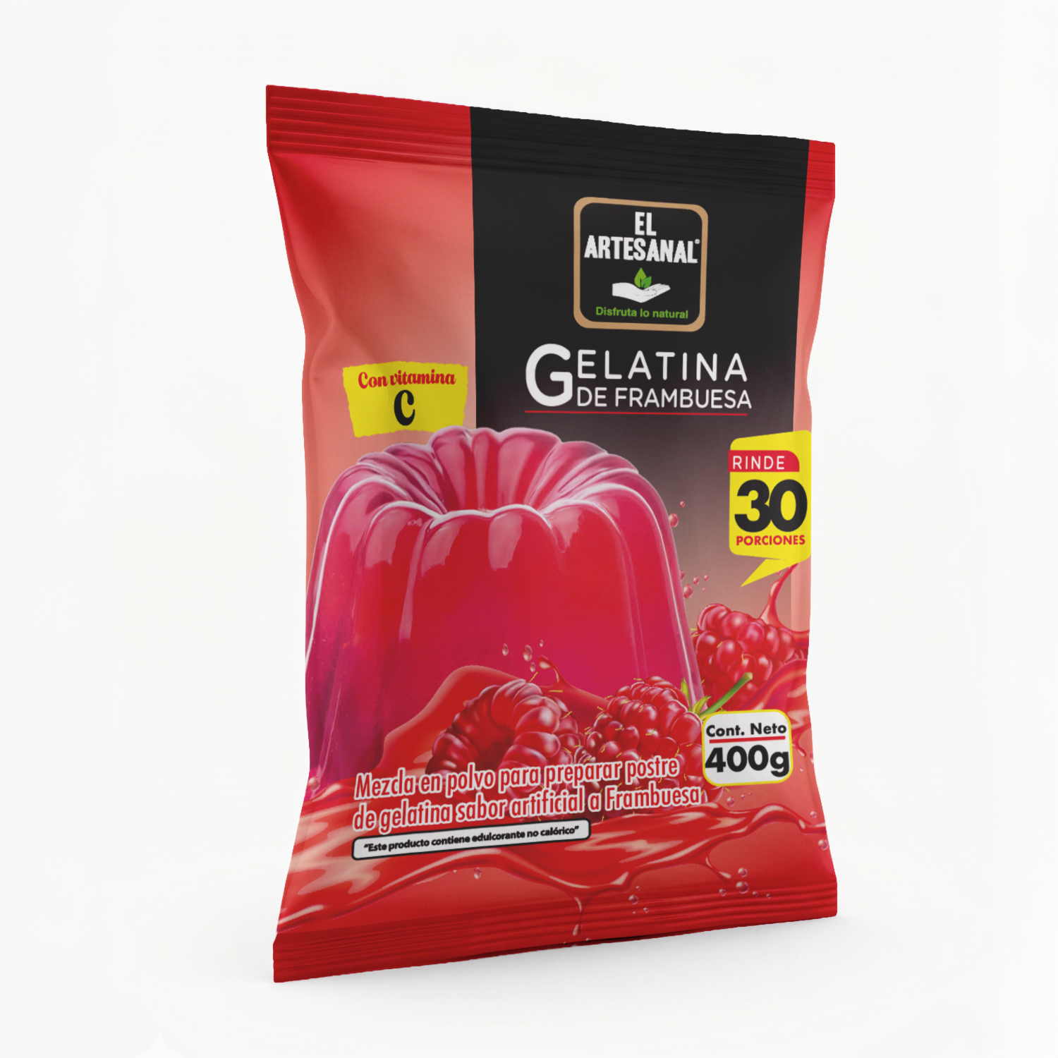 Gelatina En Polvo Sabor Frambuesa EL ARTESANAL 400 G