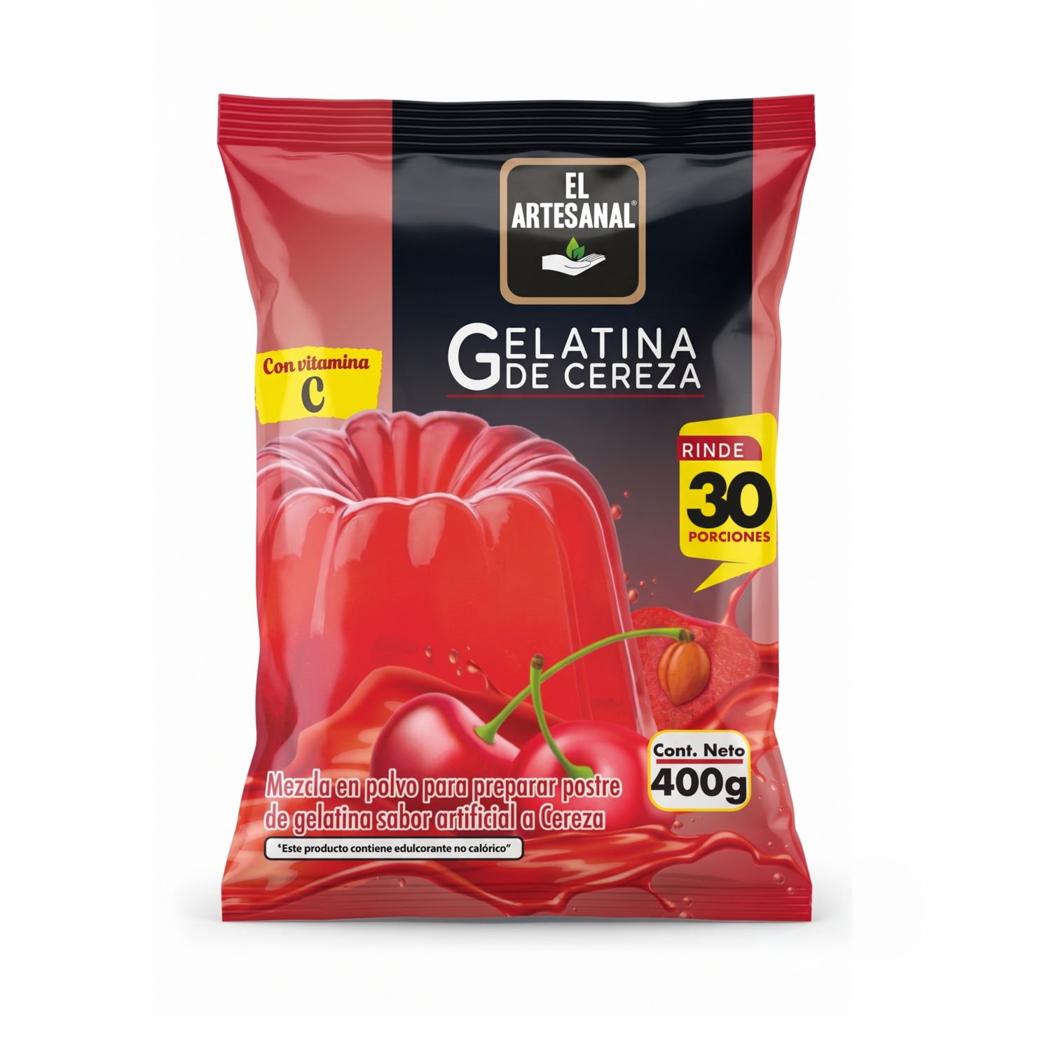 Gelatina En Polvo Sabor Cereza EL ARTESANAL 400 G
