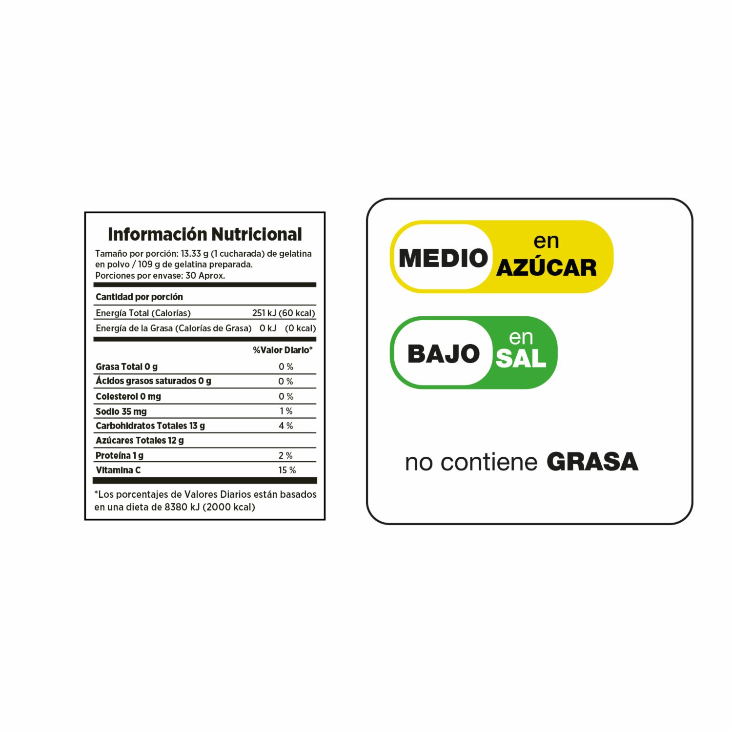 Gelatina En Polvo Sabor Frutilla EL ARTESANAL 400 G
