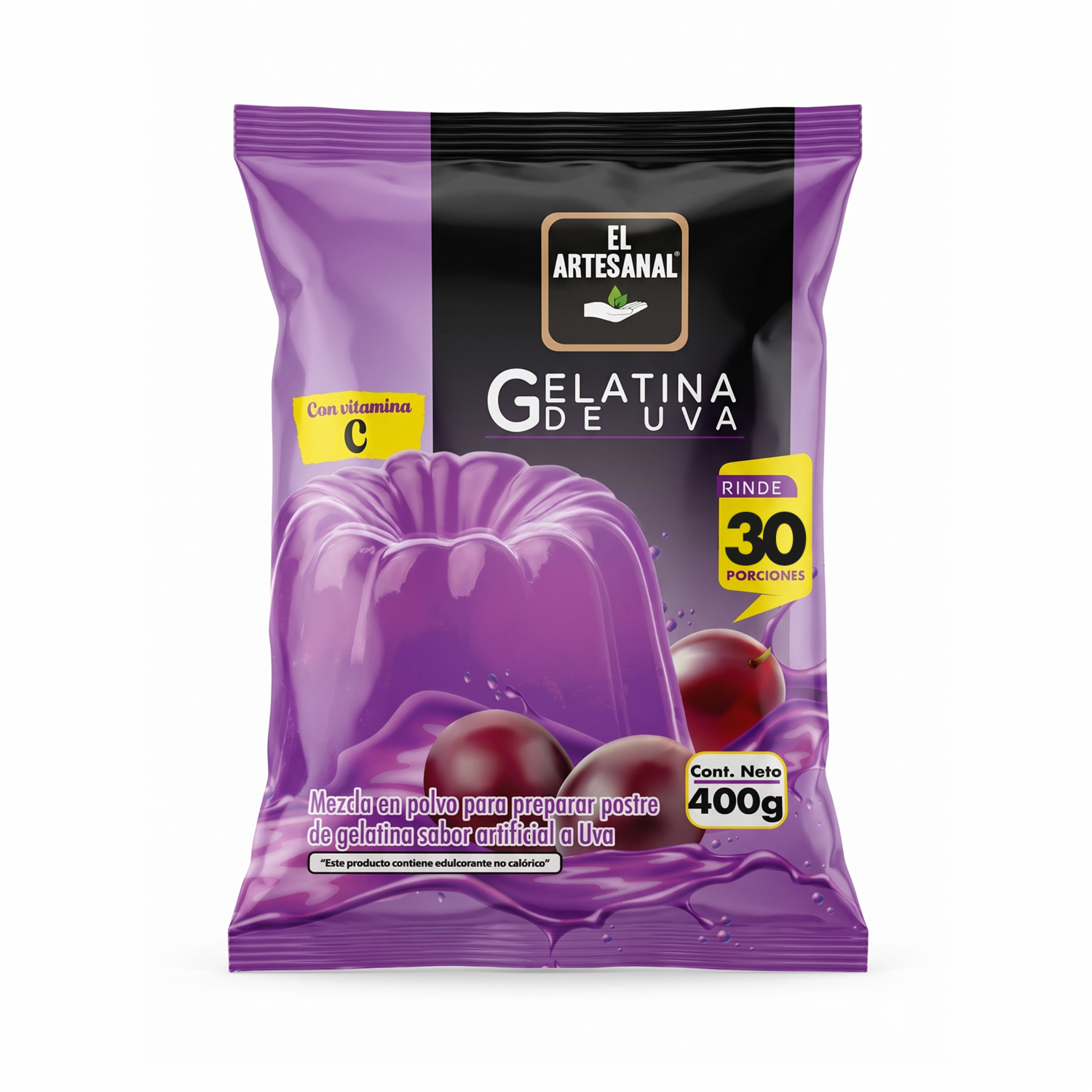 Gelatina En Polvo Sabor Uva EL ARTESANAL 400 G