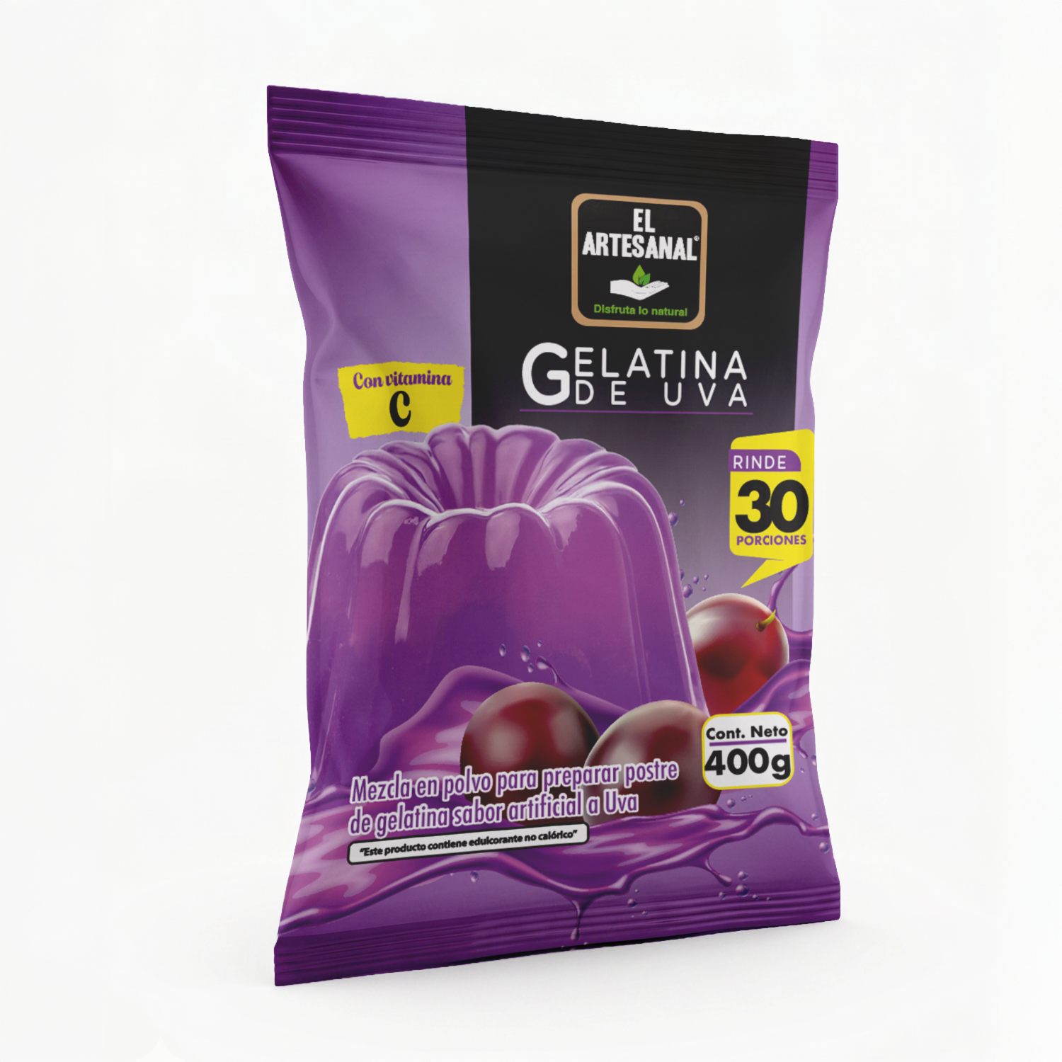 Gelatina En Polvo Sabor Uva EL ARTESANAL 400 G