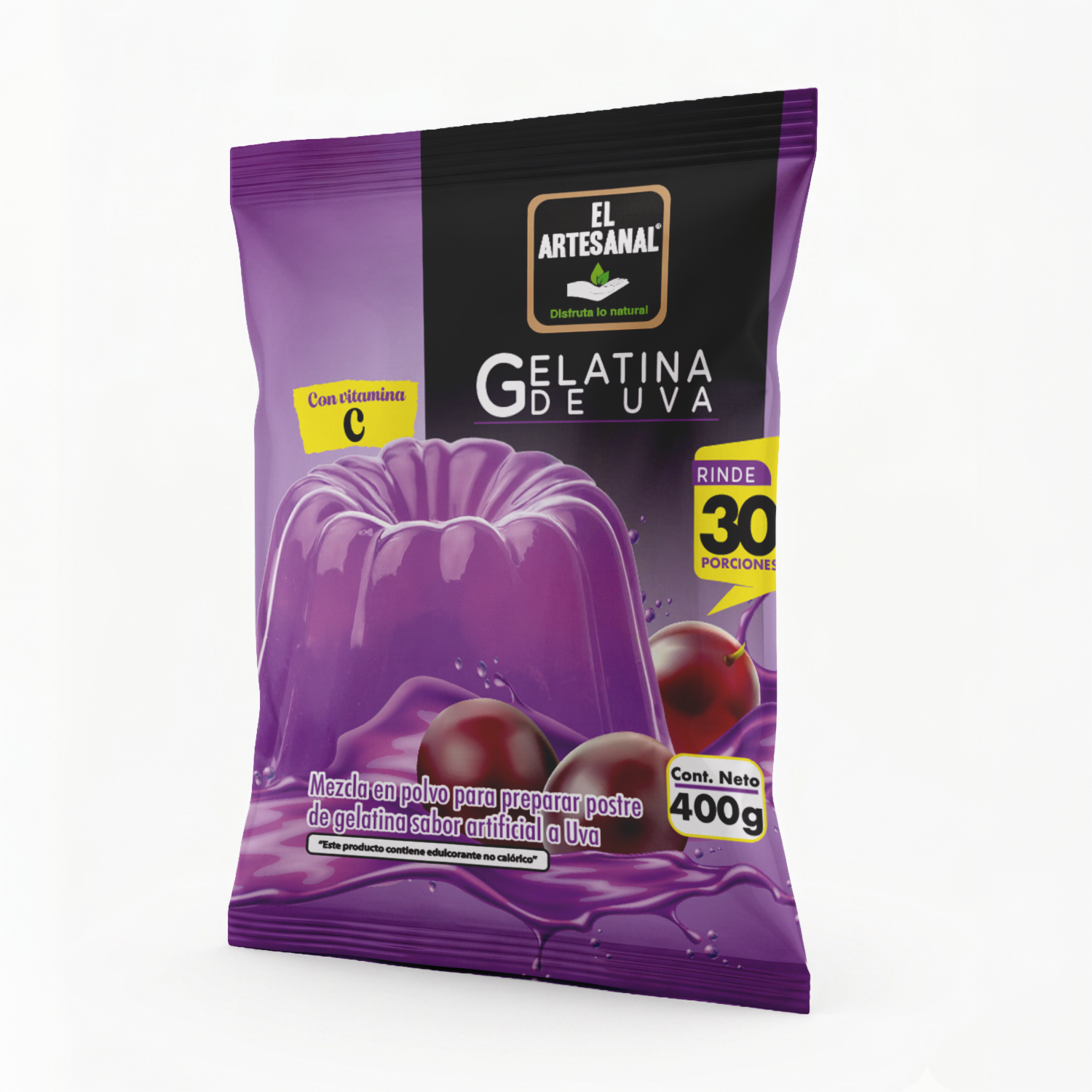 Gelatina En Polvo Sabor Uva EL ARTESANAL 400 G