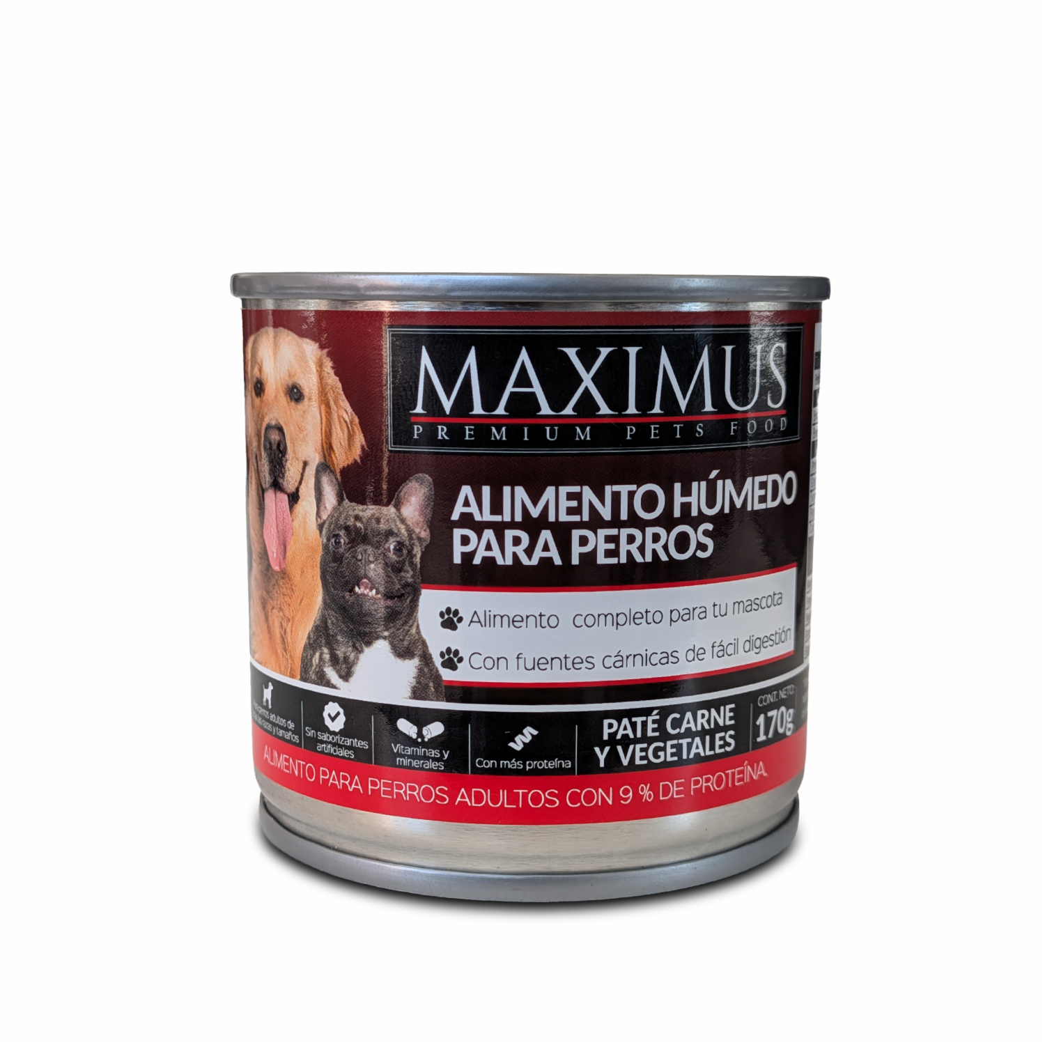 Alimento Húmedo Para Perros Paté De Carne Y Vegetales MAXIMUS 170 G