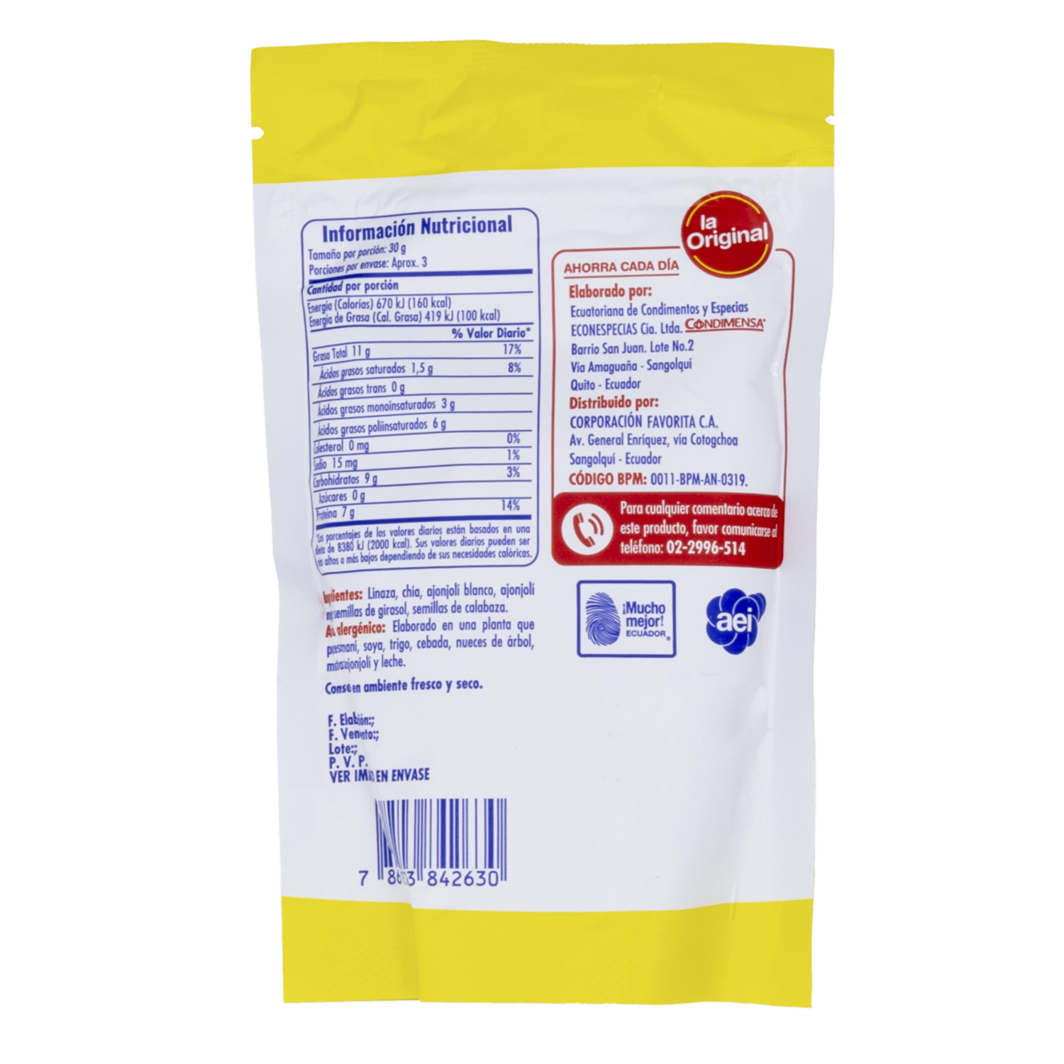 Semillas Mix Fibra Natural LA ORIGINAL 80 G