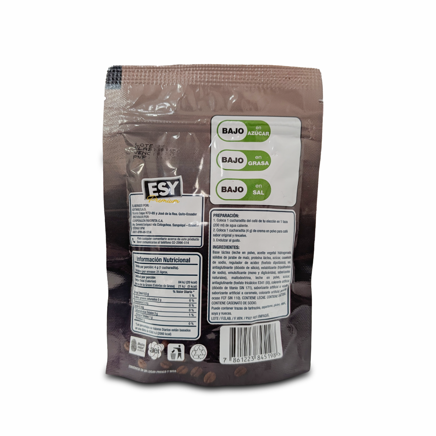 Crema Para Café Sabor Original ESY 85 G