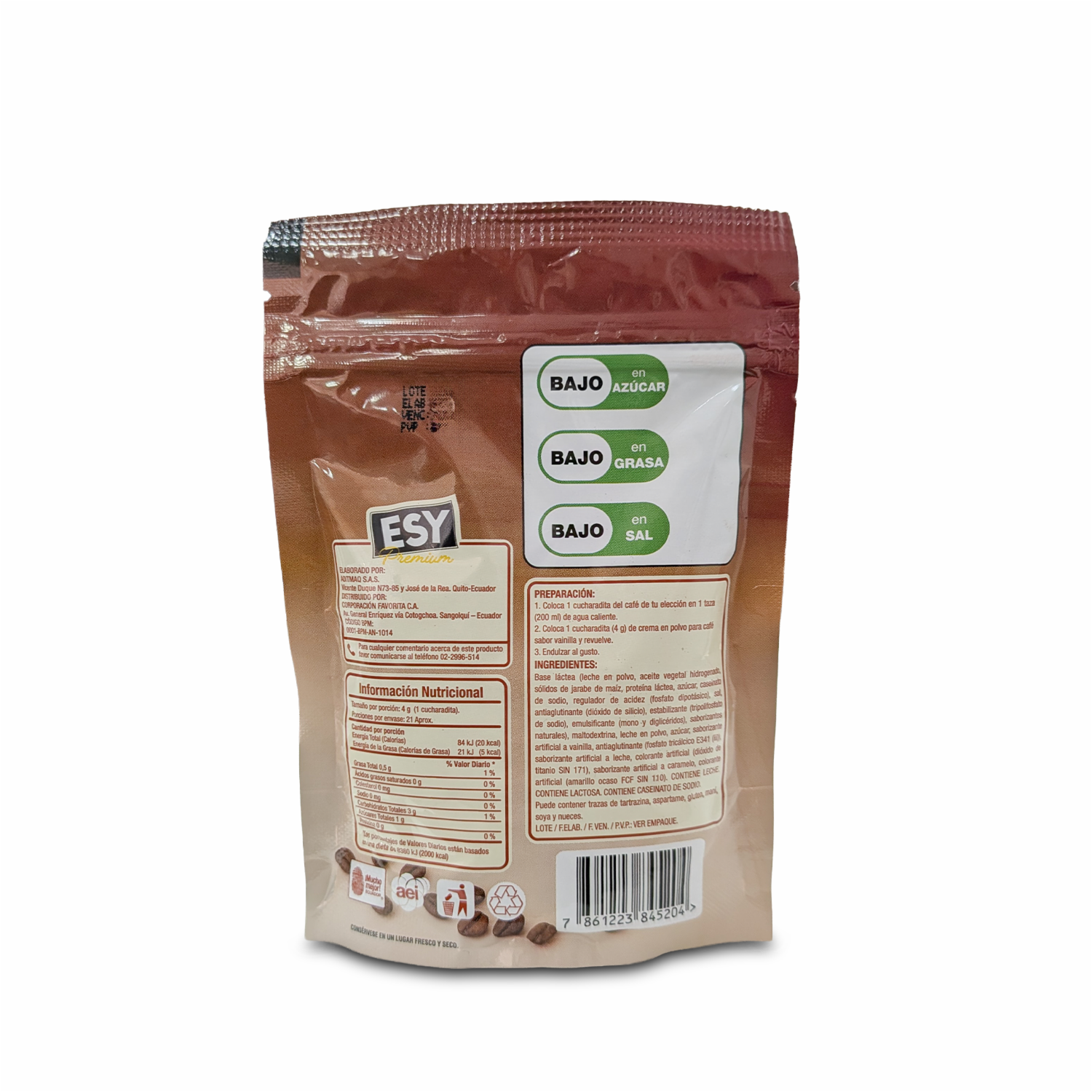 Crema Para Café Sabor Vainilla ESY 85 G