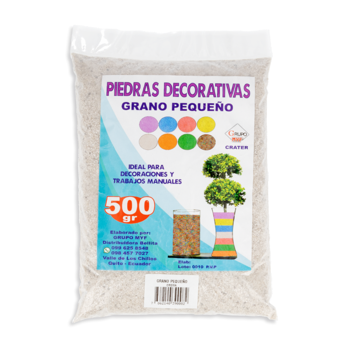 Piedra Decorativa Grano Color Crema CRATER 500 G