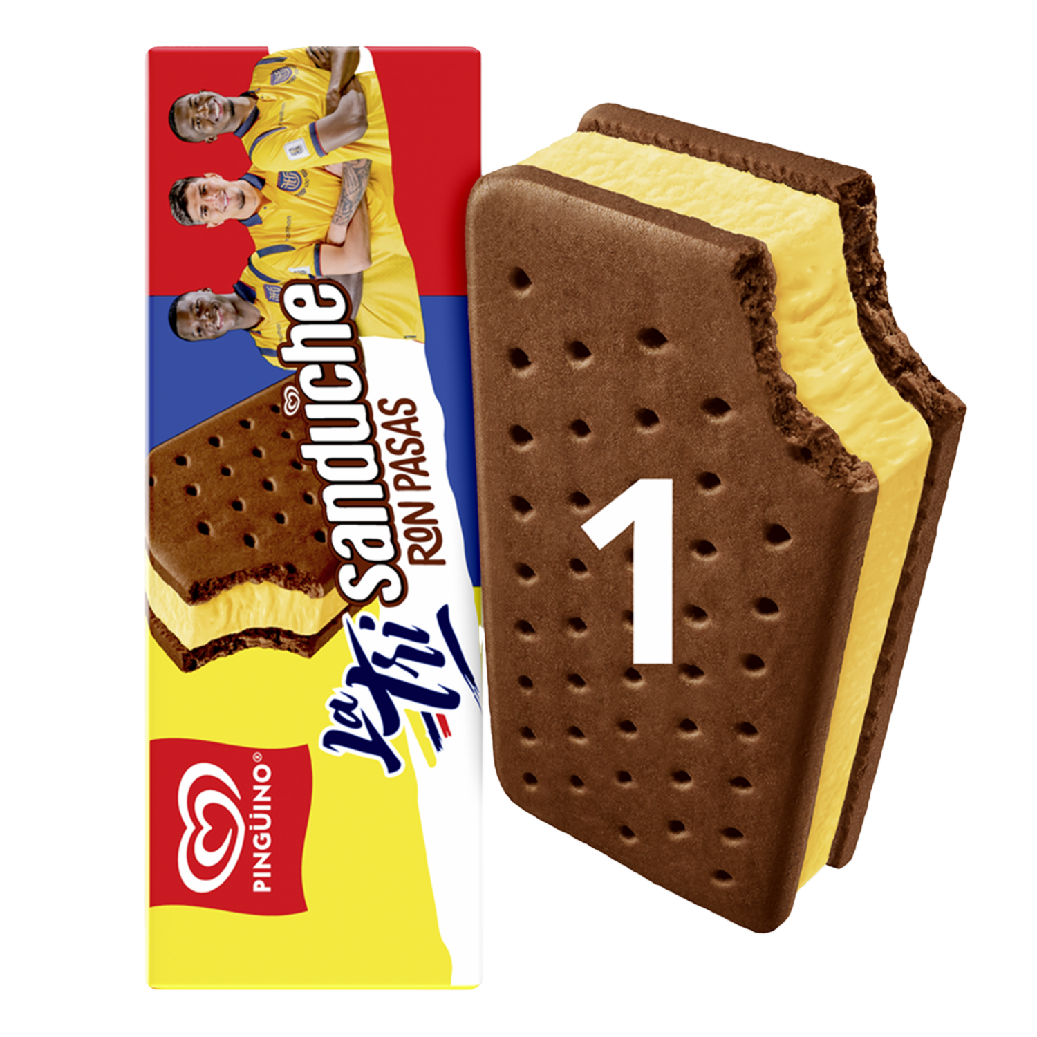 Helado Sanduche Ron Pasas La Tri PINGÜINO 135 Ml