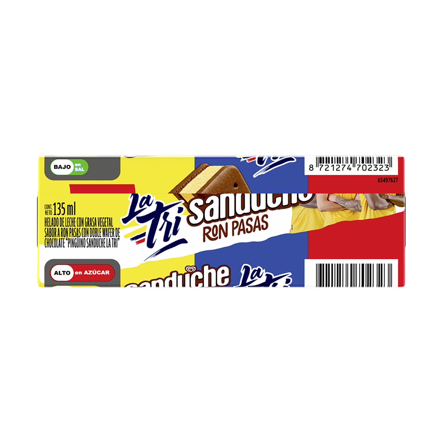 Helado Sanduche Ron Pasas La Tri PINGÜINO 135 Ml