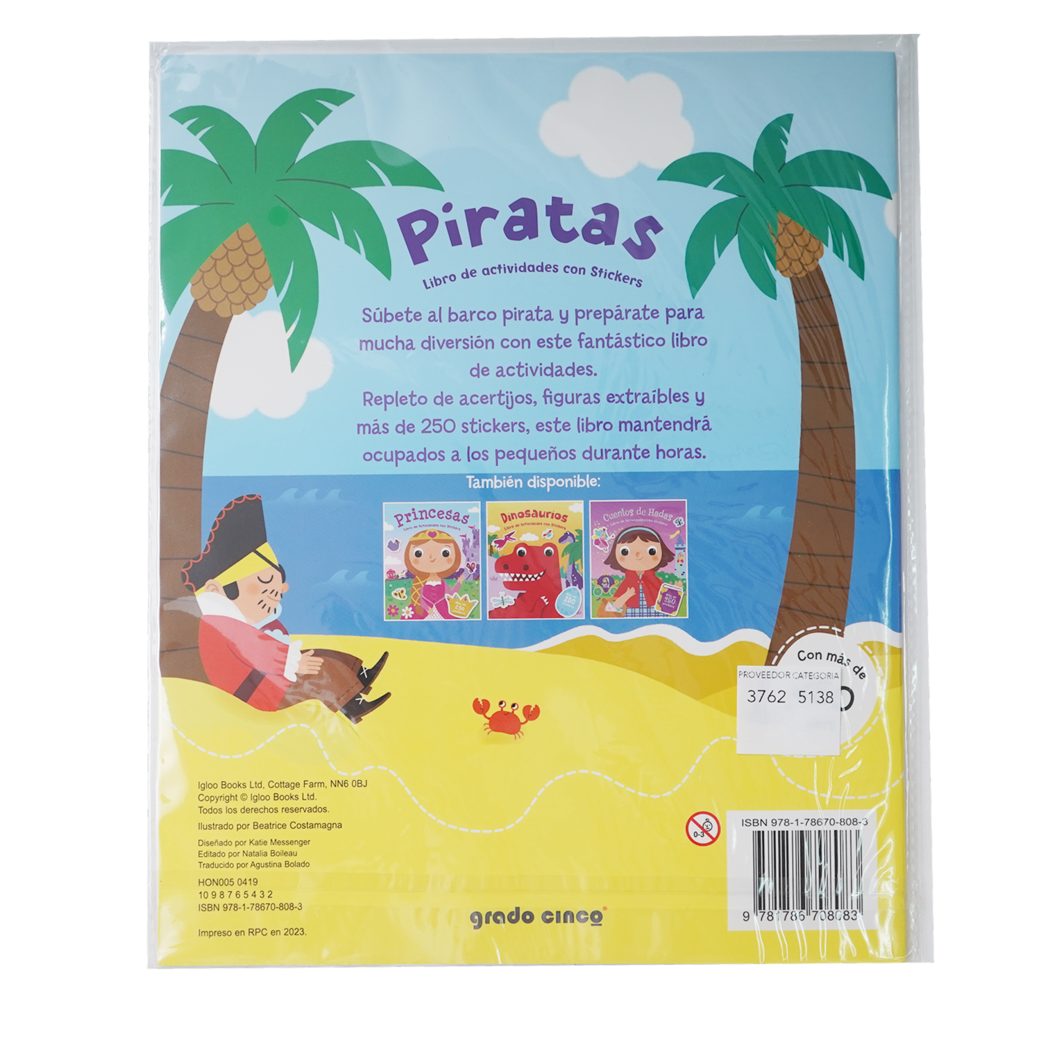 Libro Piratas + Stickers LATINBOOKS 45 Páginas