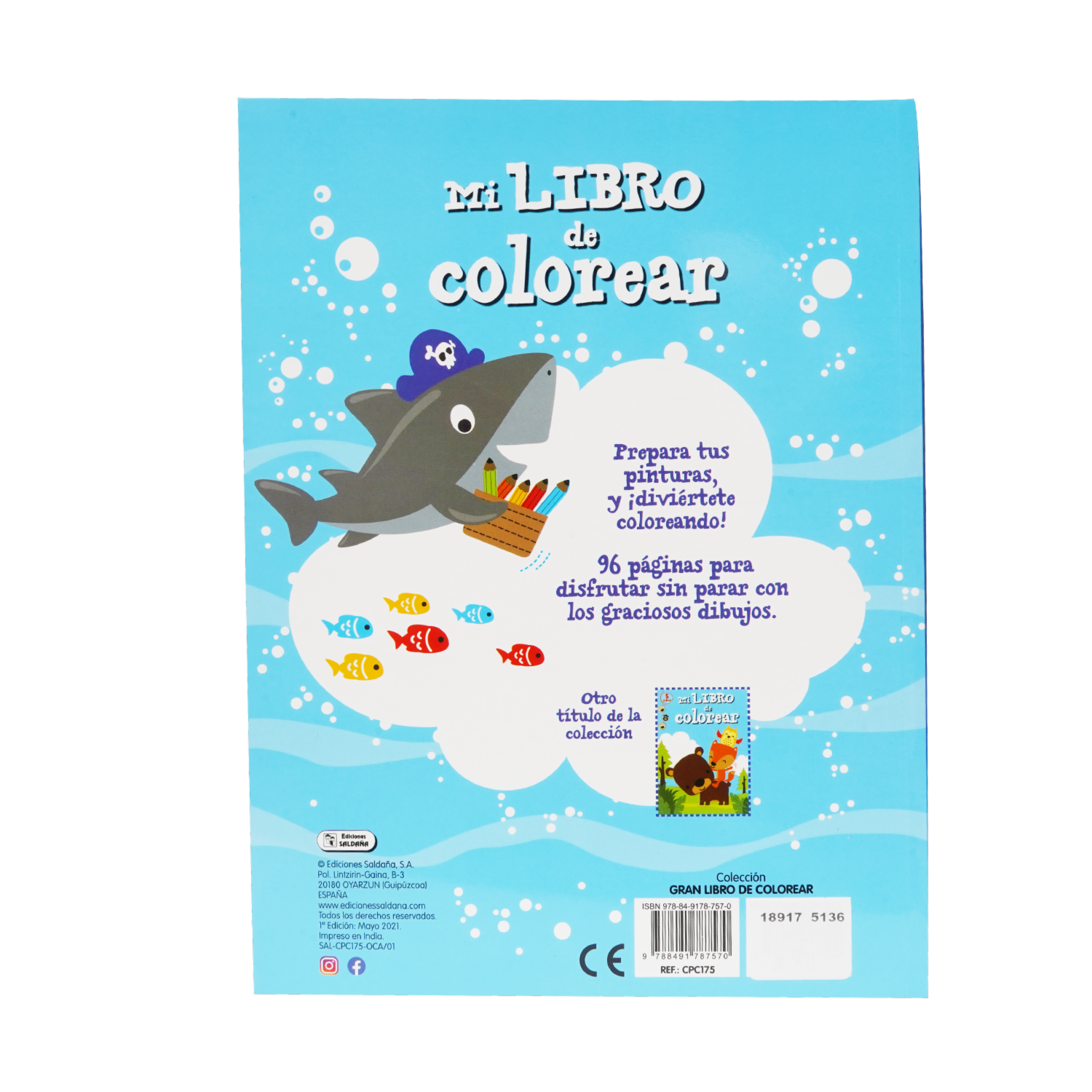 Libro Mi Primer Libro Colorear EDICIONES SALDAÑA 36 Páginas