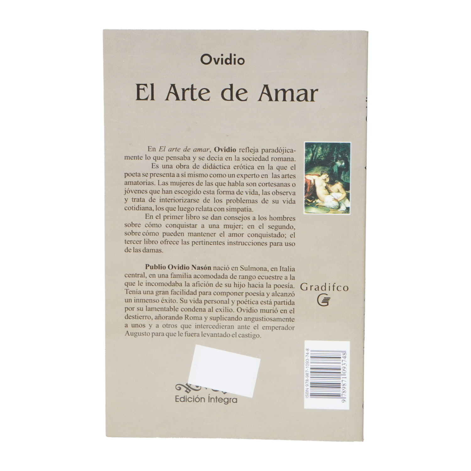 Libro El Arte De Amar GRADIFCO 95 Páginas