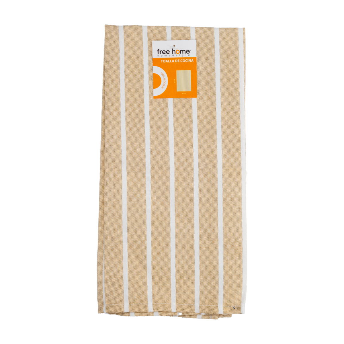 Toalla De Cocina Beige Lineas FREE HOME 45 X 65 Cm